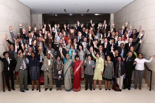 UHC 2030 Consultation Meeting with hands up!