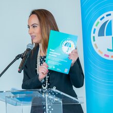 Photo of Gabriela Cuevas Barron at luncheon