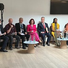 Photo of panelists at WHA social participation side event