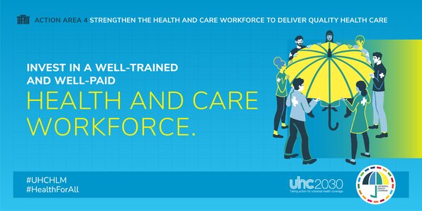 Action area 4: Strengthen the health and care workforce to deliver high-quality health care.