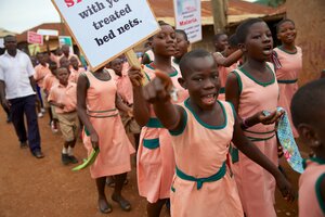Photo of girls protesting to improve health policies
