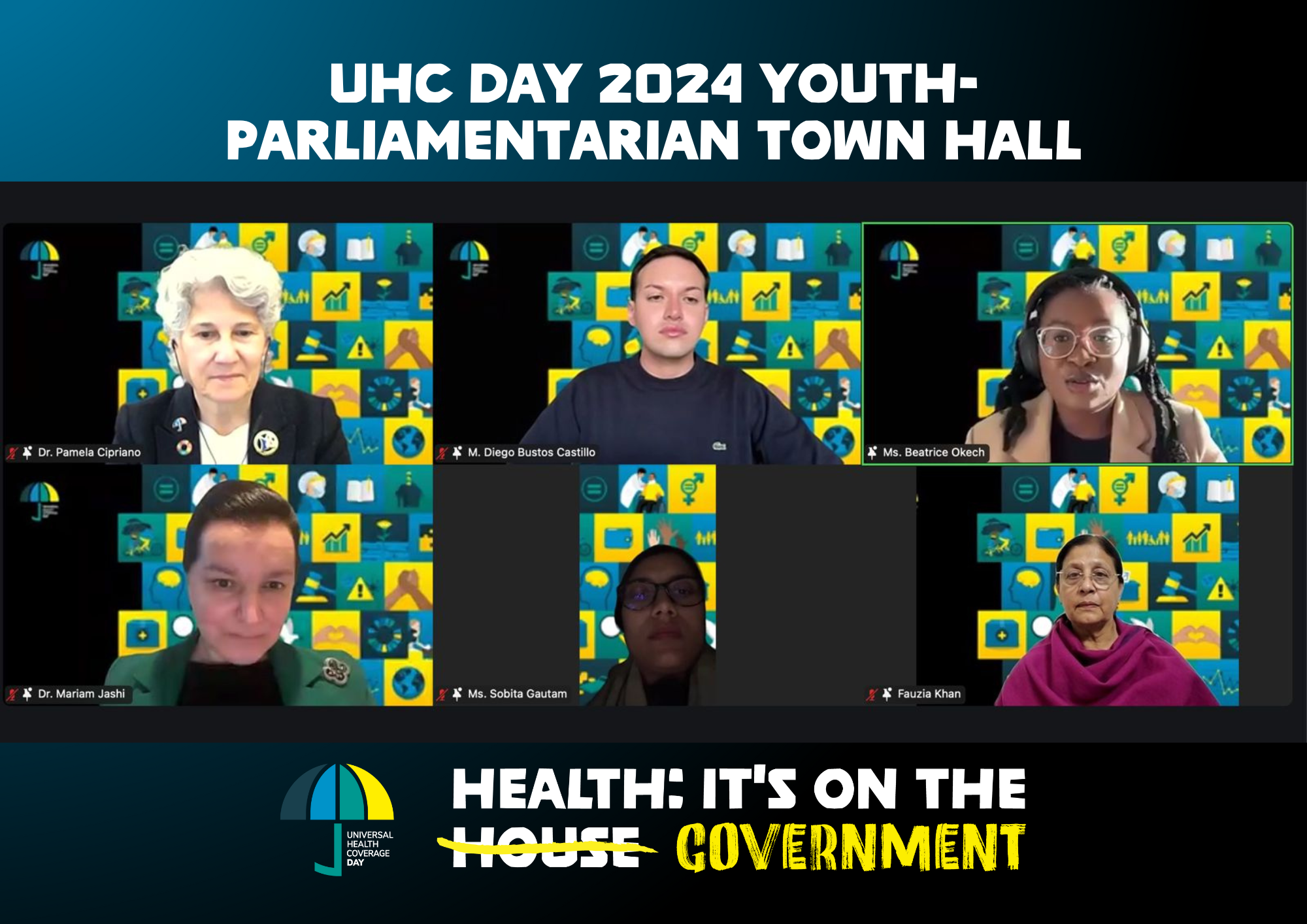 Photo des orateurs de l'hôtel de ville sur Zoom